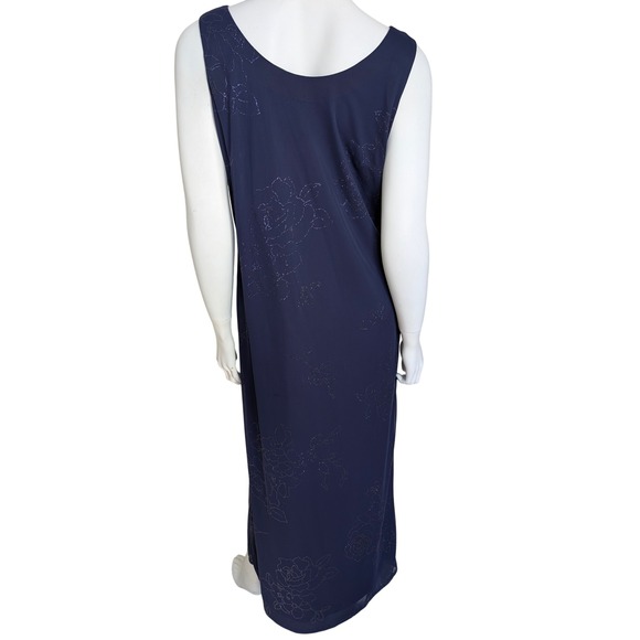 Vintage 90s Dress Jacket Set 8 Elegant Modest Mature Wedding Guest Dark Floral - Picture 6 of 10